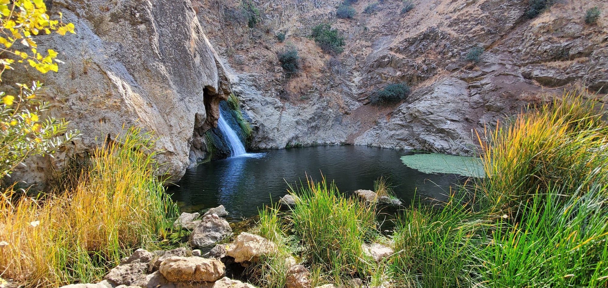 Paradise Falls pouring into its pool in Wildwood Regional Park, Thousand Oaks