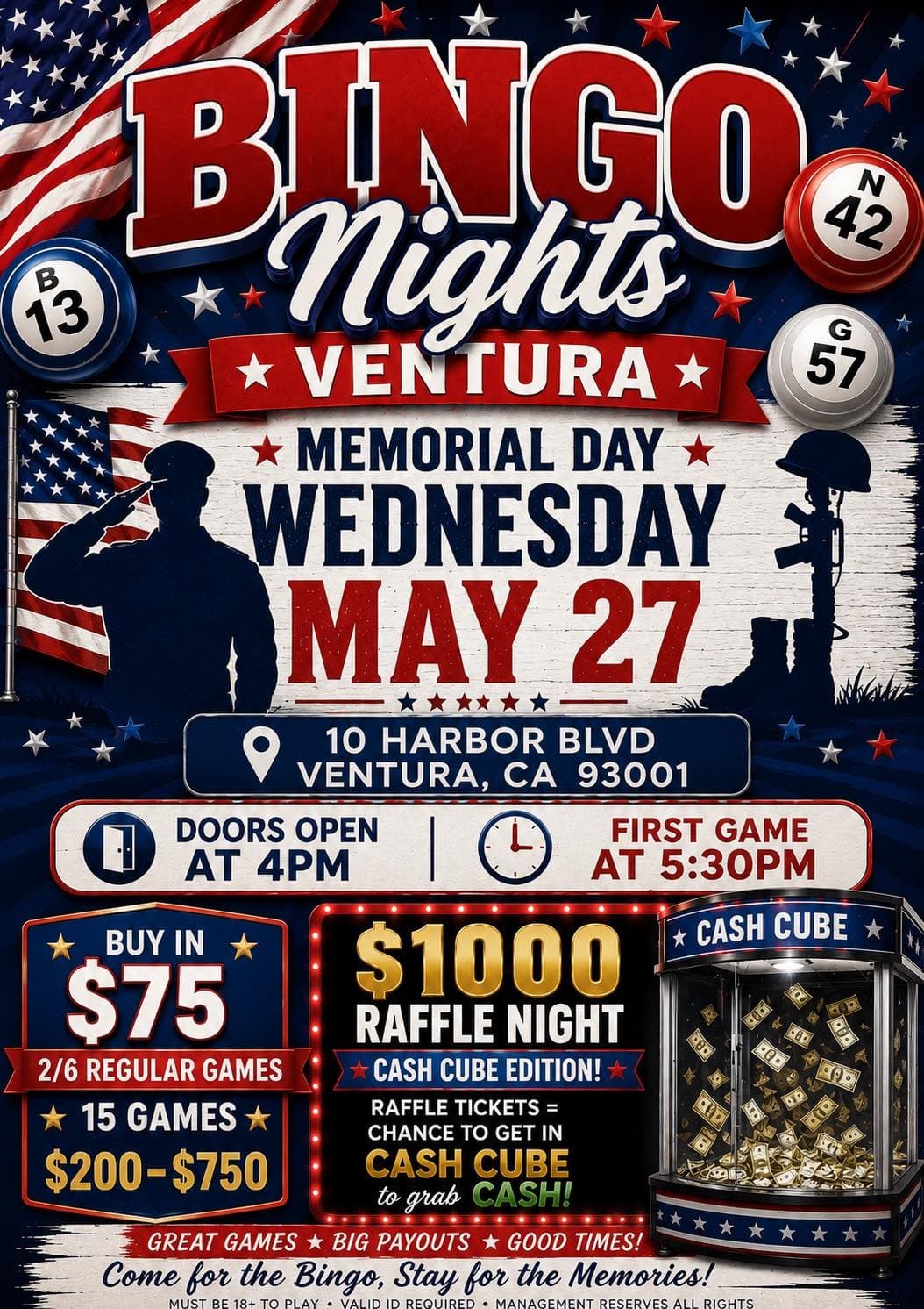 Bingo Nights Ventura — Memorial Day